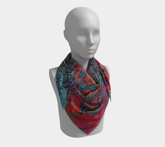 Evening Meadow – Nature Inspired Abstract Collage Square Scarf