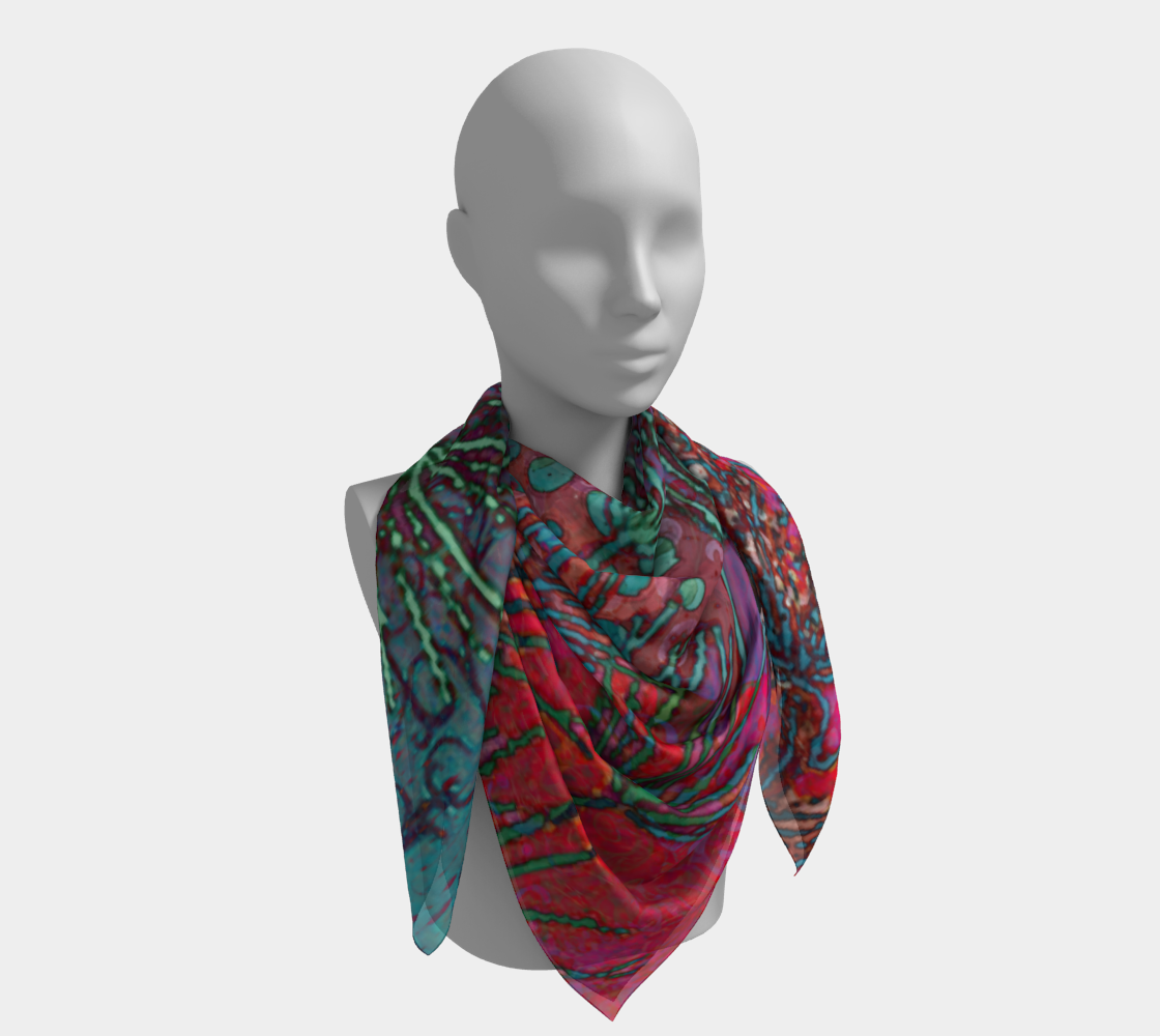 Evening Meadow – Nature Inspired Abstract Collage Square Scarf