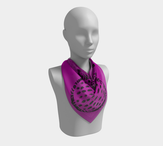 Fuchsia Rings - Abstract Art Square Scarf
