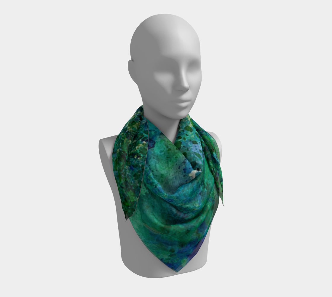 Teal Dissolve - Abstract Art Square Scarf