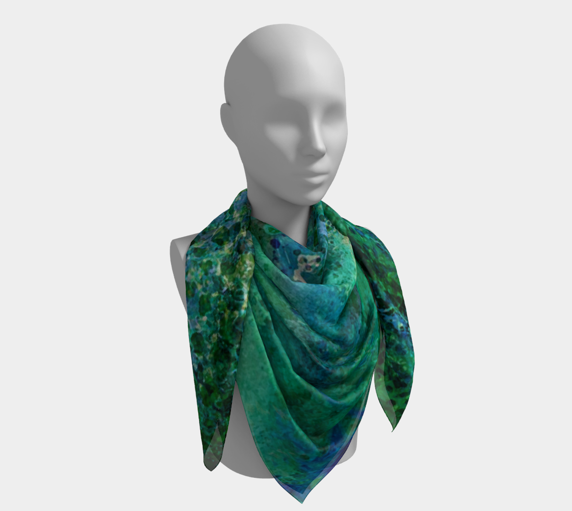 Teal Dissolve - Abstract Art Square Scarf