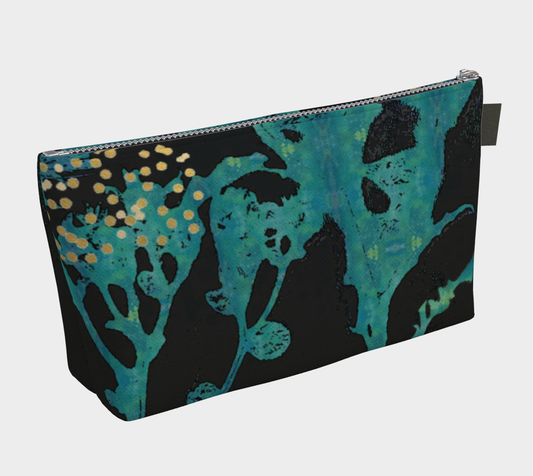 Teal Wildflower Makeup Bag by Sheree Burlington