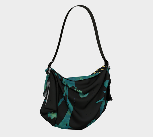 Teal Wildflower Origami Tote Bag by Sheree Burlington