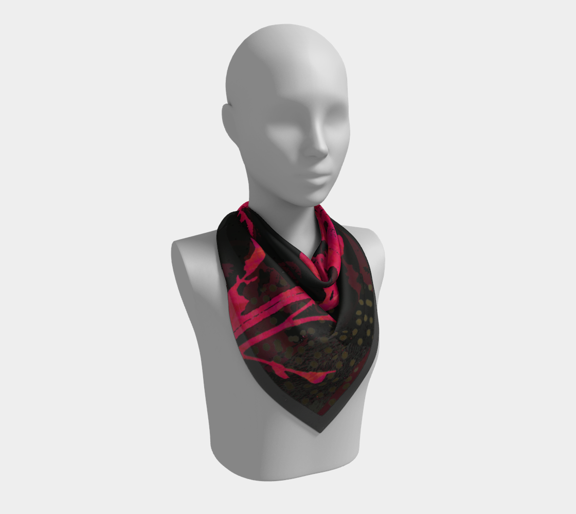 Magenta Wildflower Square Scarf