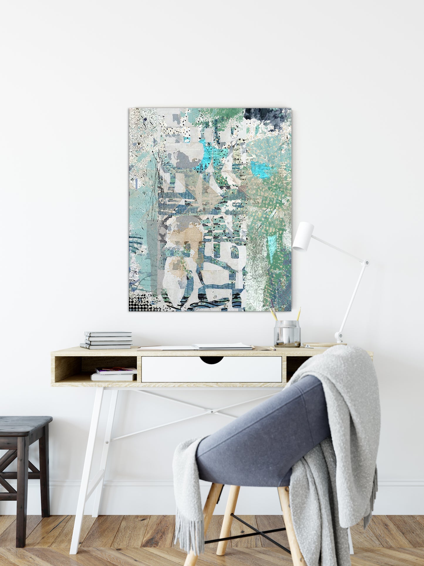 Blue on Blue Abstract Art by Sheree Burlington