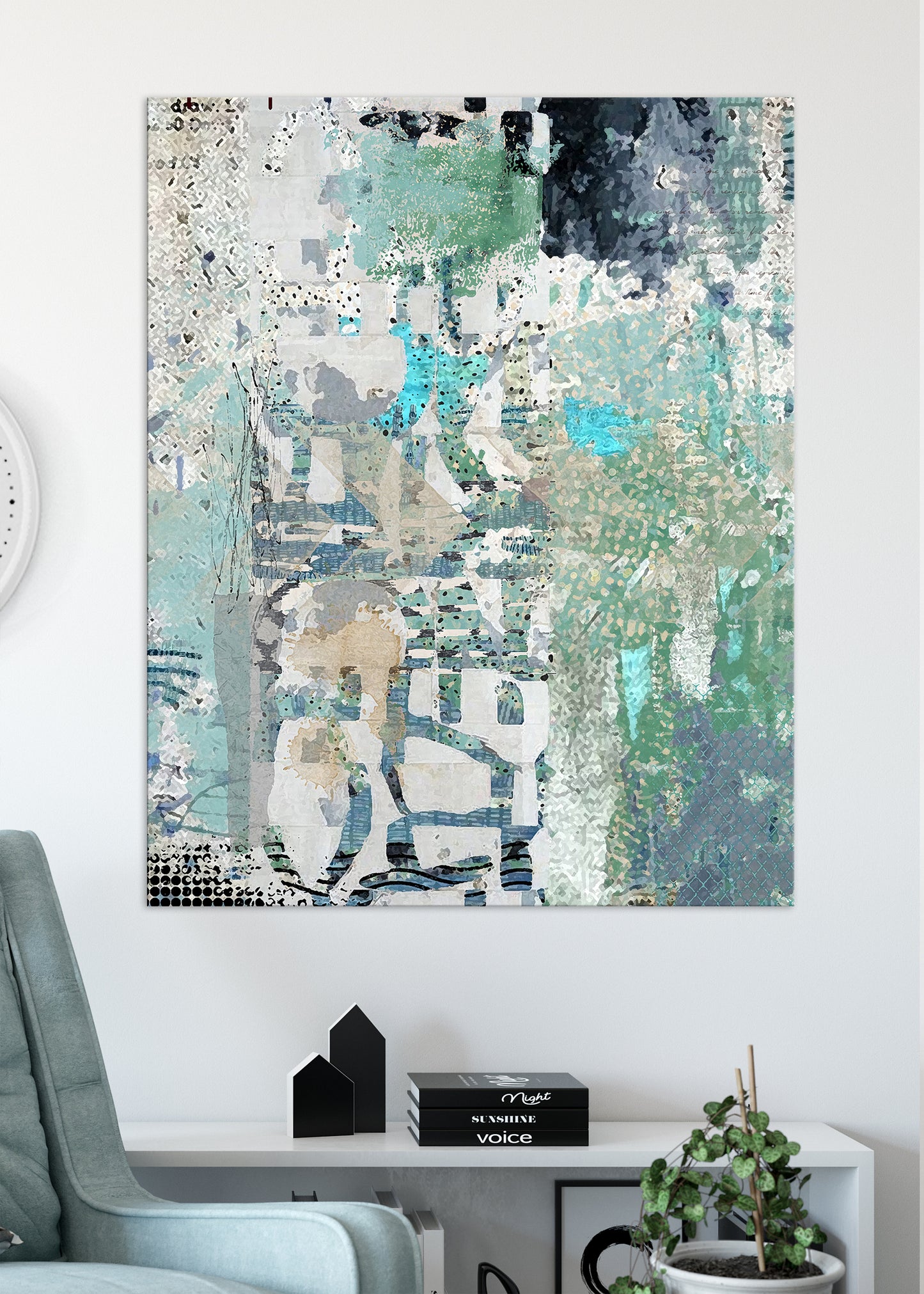 Blue on Blue Abstract Art by Sheree Burlington