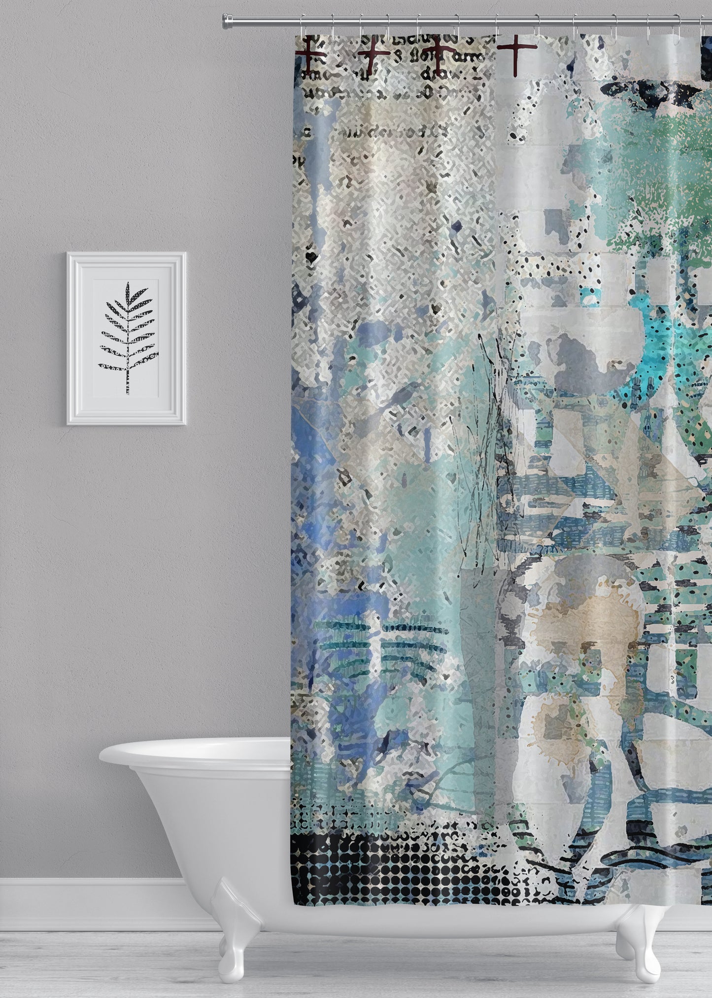 Blue on Blue Designer Shower Curtain