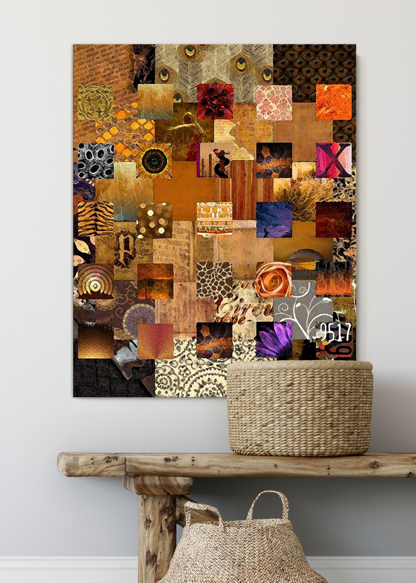 Bronze Squares Abstract Art by Sheree Burlington