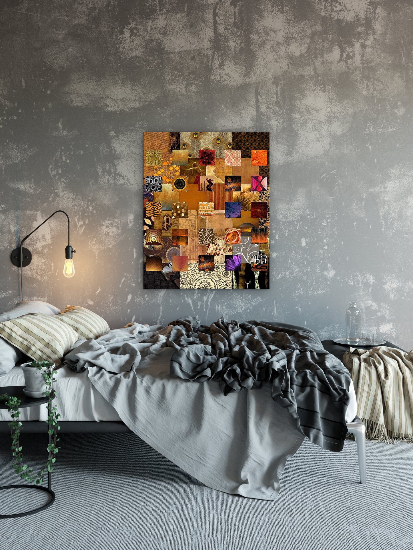Bronze Squares Abstract Art by Sheree Burlington