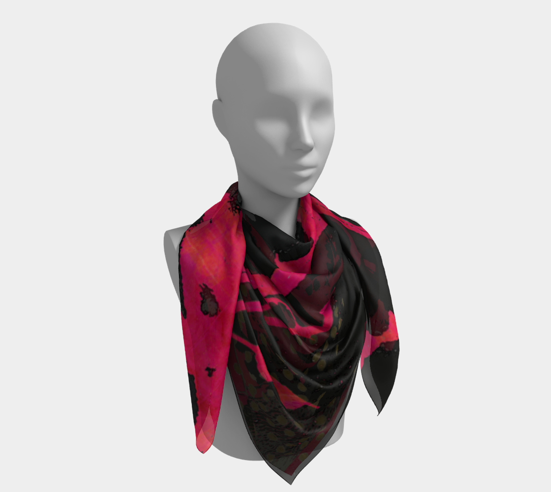 Magenta Wildflower Square Scarf