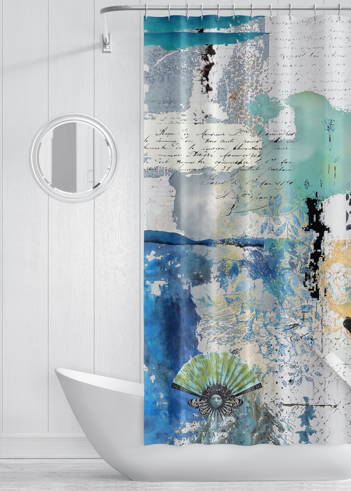 Cloudless Designer Shower Curtain by Sheree Burlington