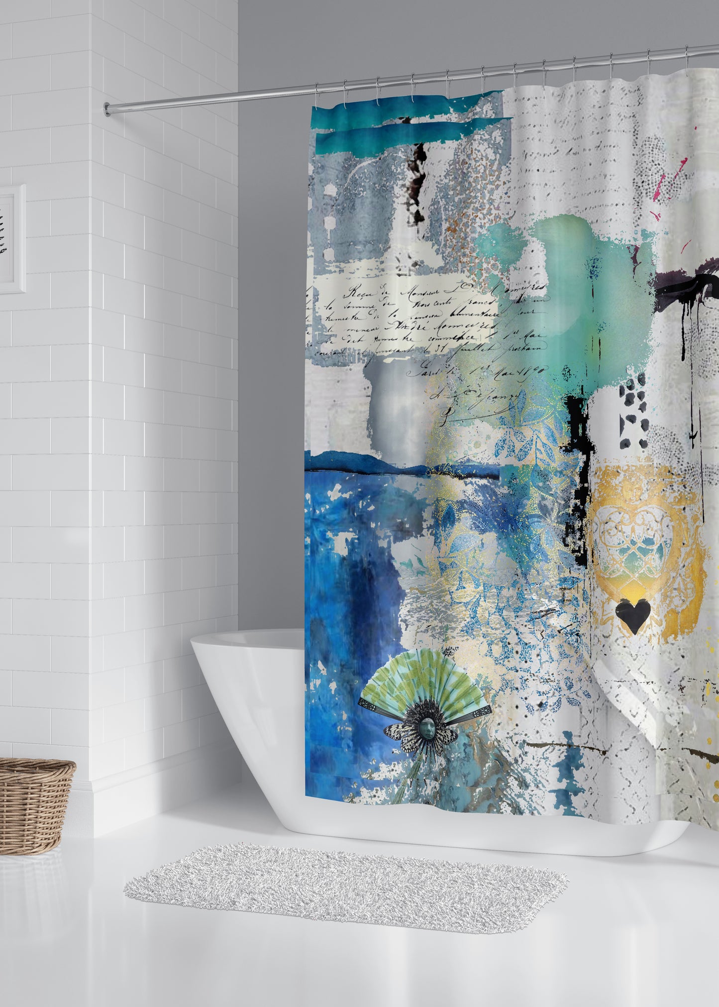 Cloudless Designer Shower Curtain by Sheree Burlington