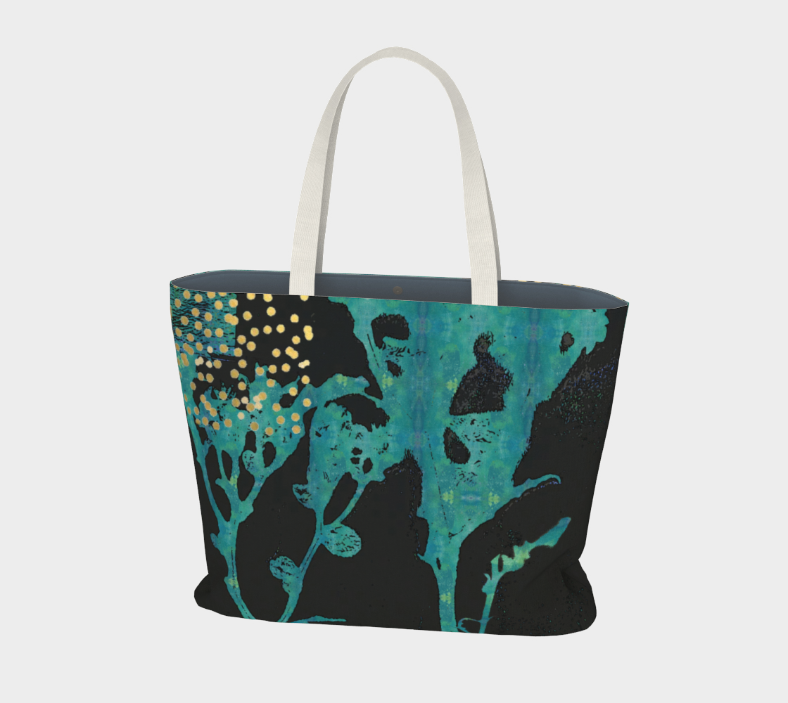 Teal Wildflower Market Tote Bag by Sheree Burlington