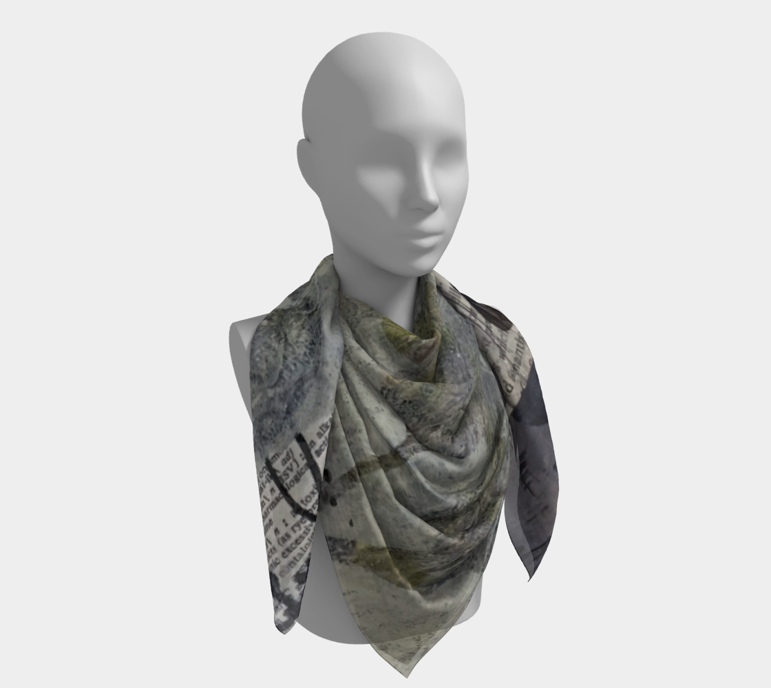 Grey Eucalyptus Square Scarf