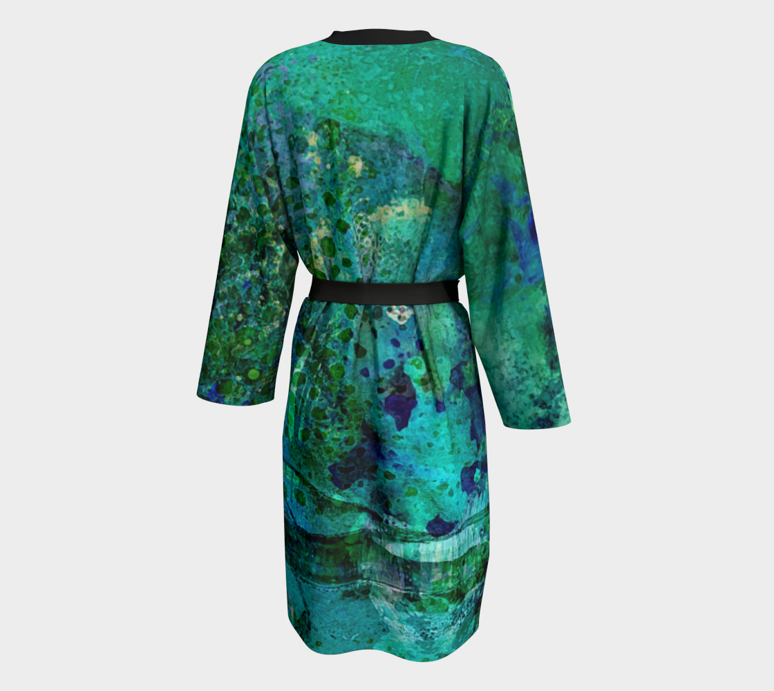Teal Dissolve Peignoir Robe by Sheree Burlington