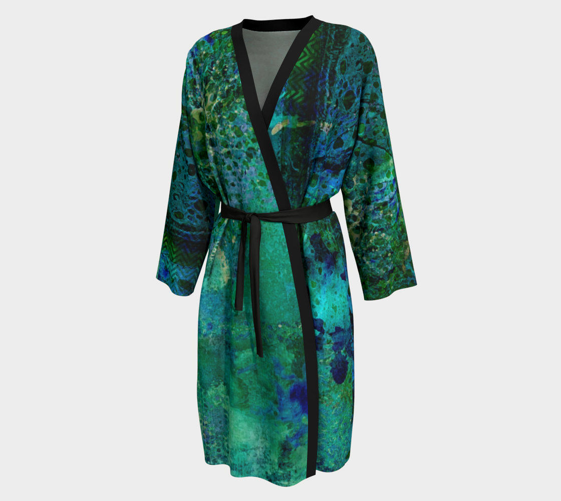 Teal Dissolve Peignoir Robe by Sheree Burlington