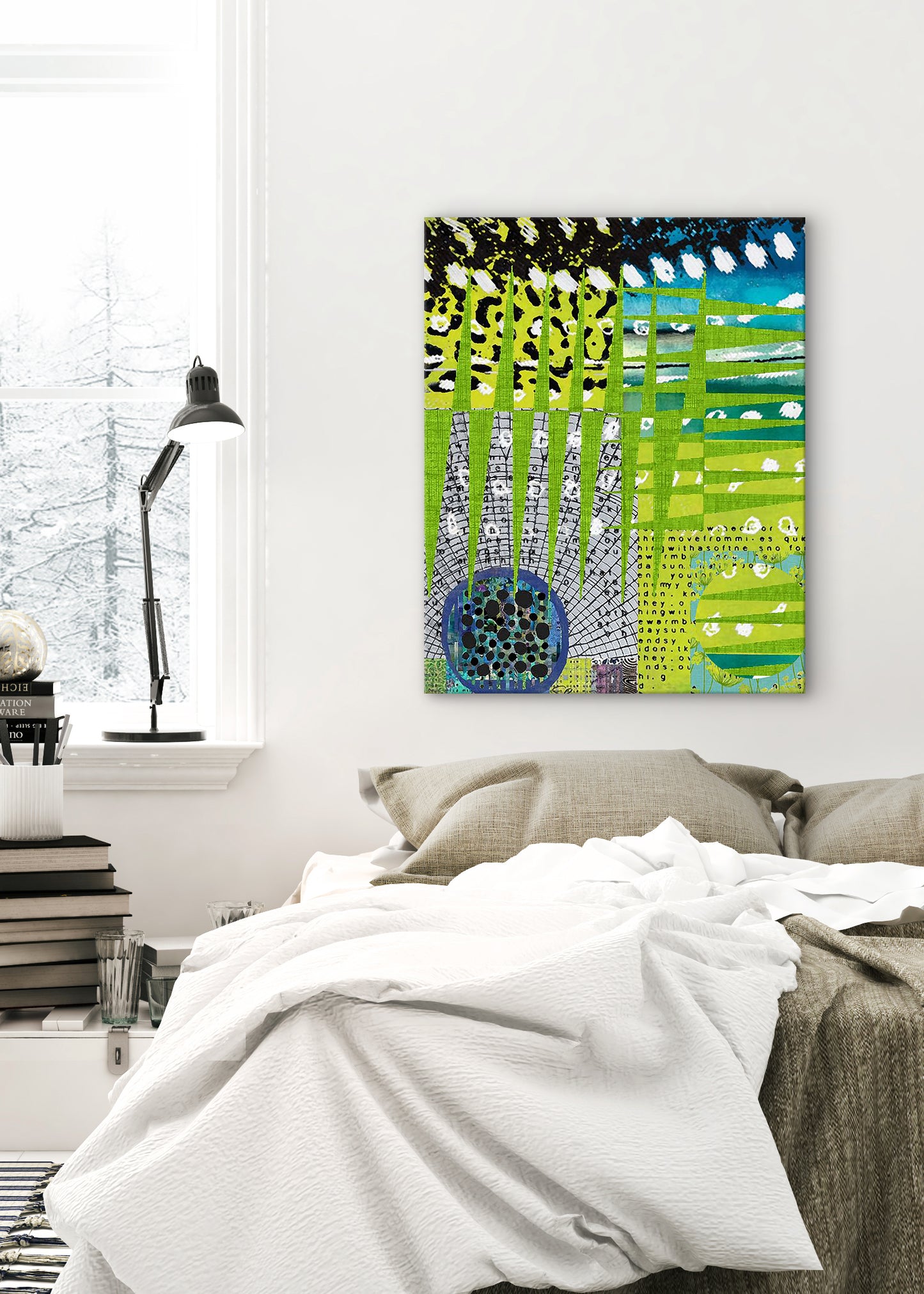 Green Leopard Abstract Art by Sheree Burlington