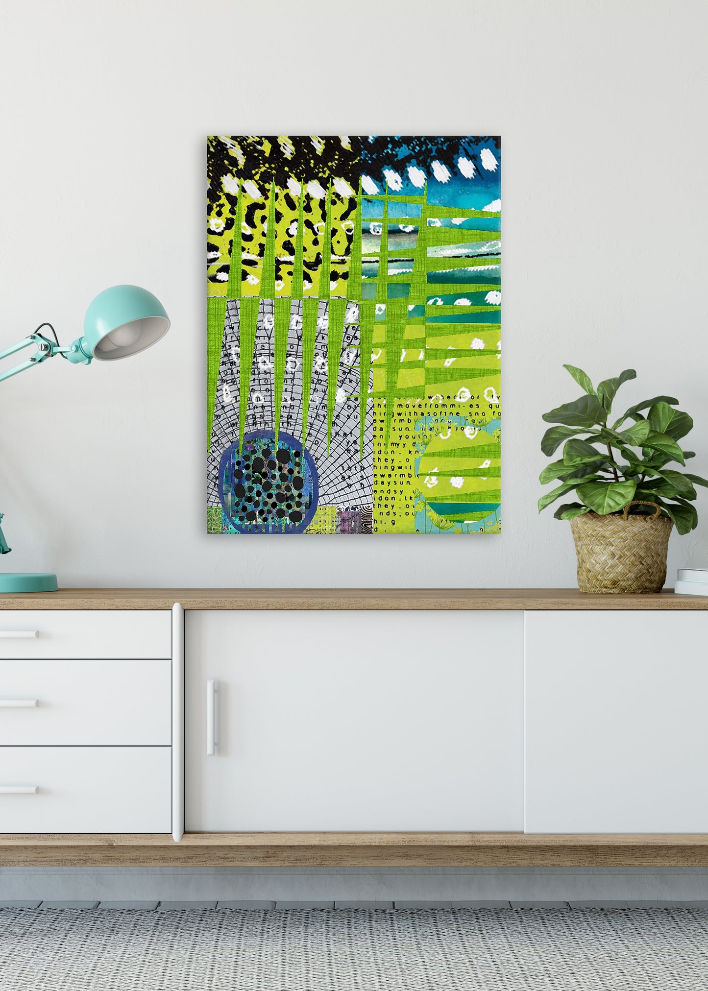 Green Leopard Abstract Art by Sheree Burlington
