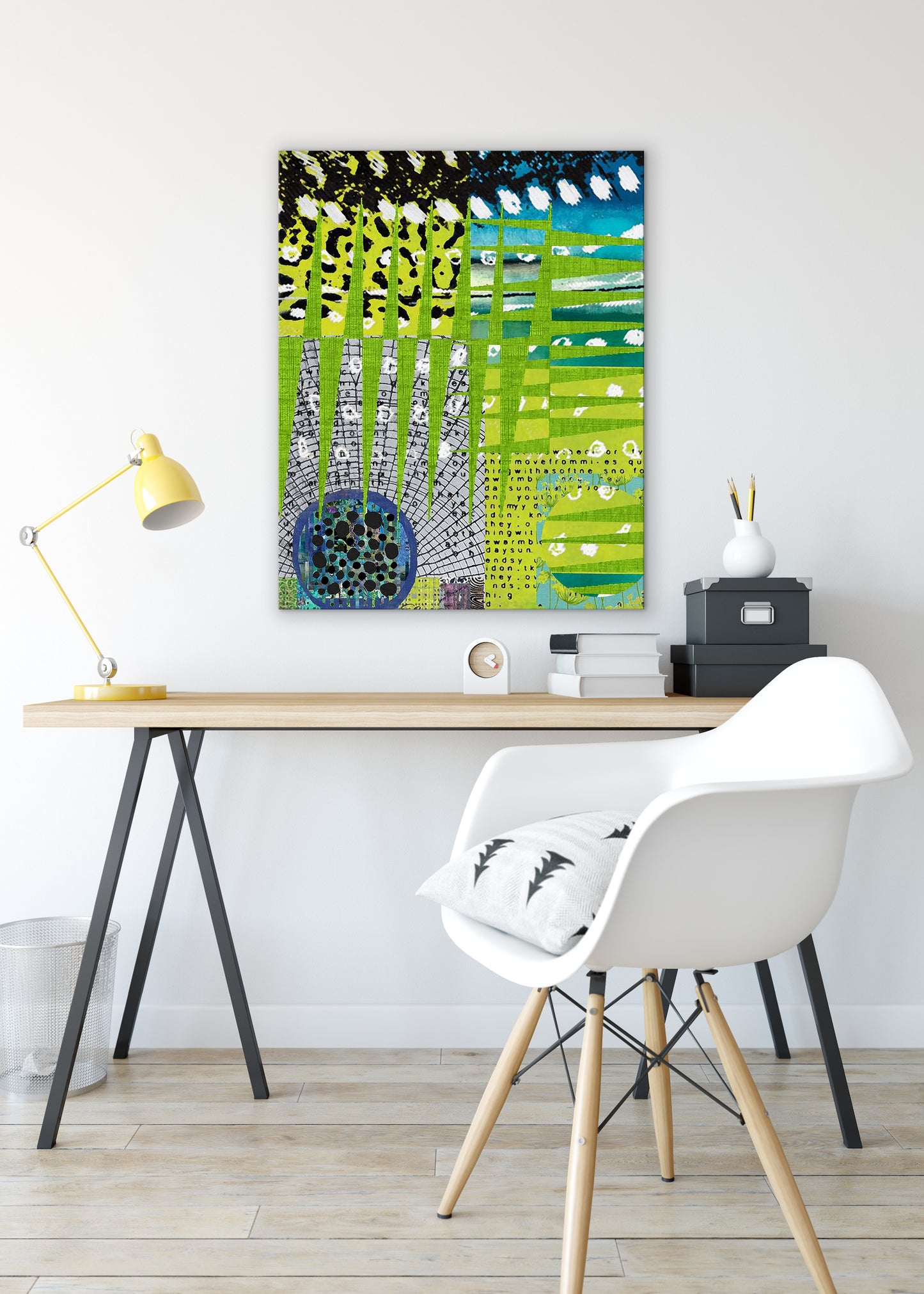 Green Leopard Abstract Art by Sheree Burlington