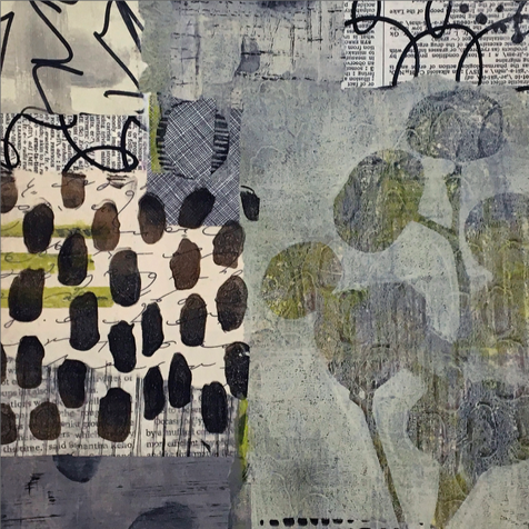 Grey Eucalyptus Makeup Bag Art by Sheree Burlington
