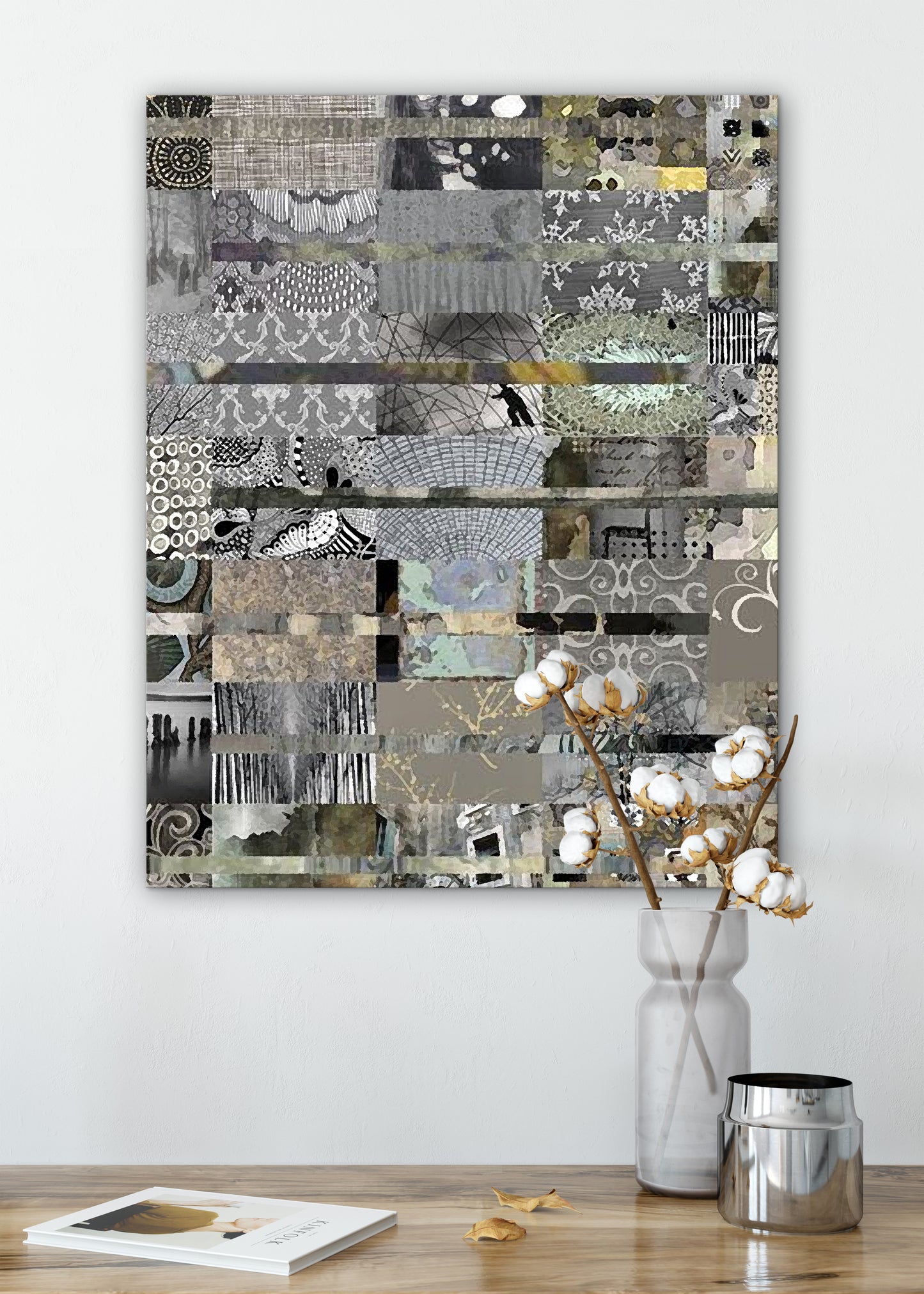 Grey Quilt Abstract Art by Sheree Burlington