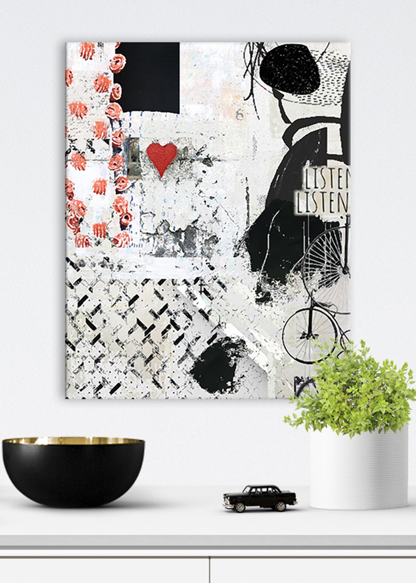 Listen Abstract Art by Sheree Burlington