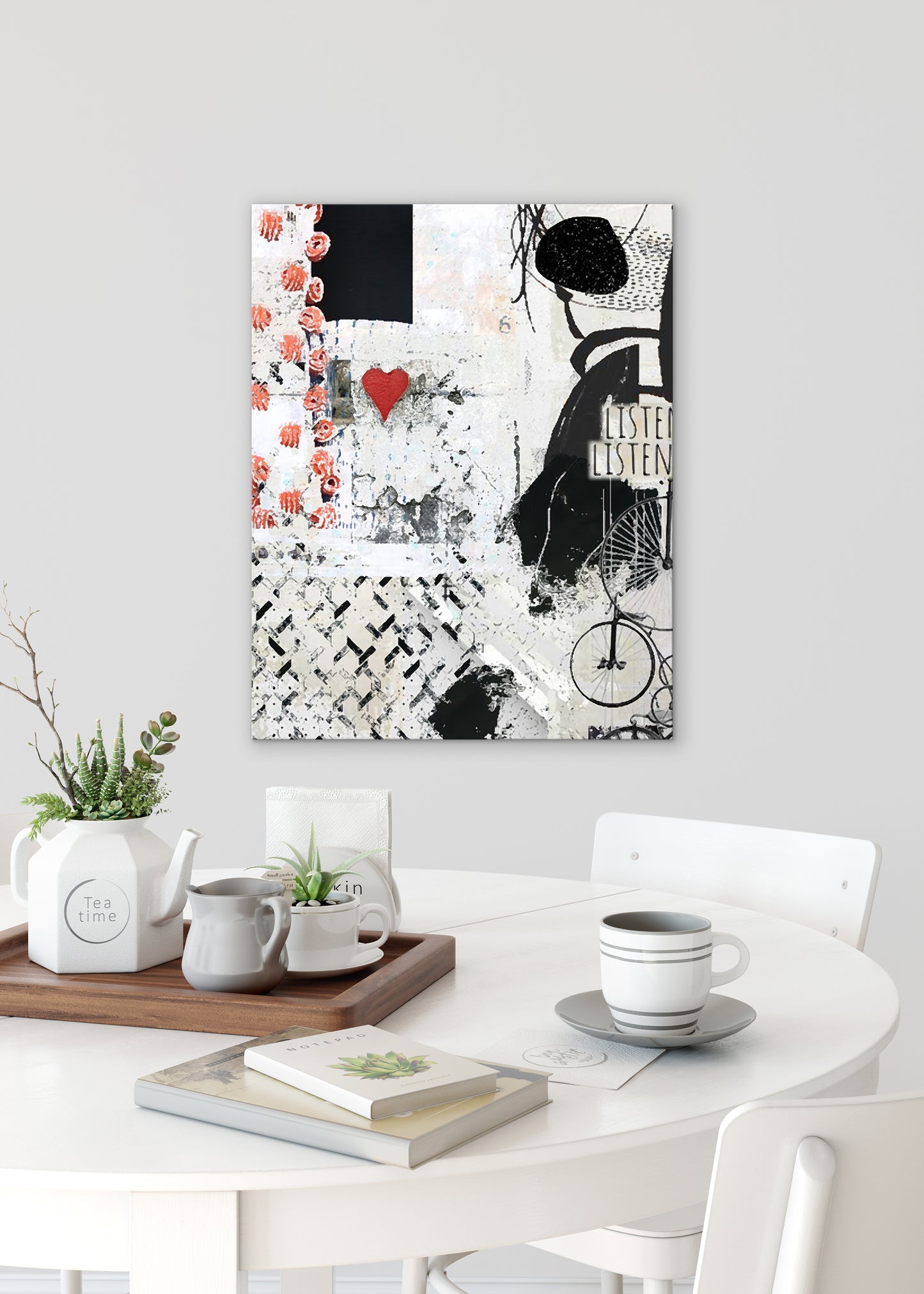 Listen Abstract Art by Sheree Burlington