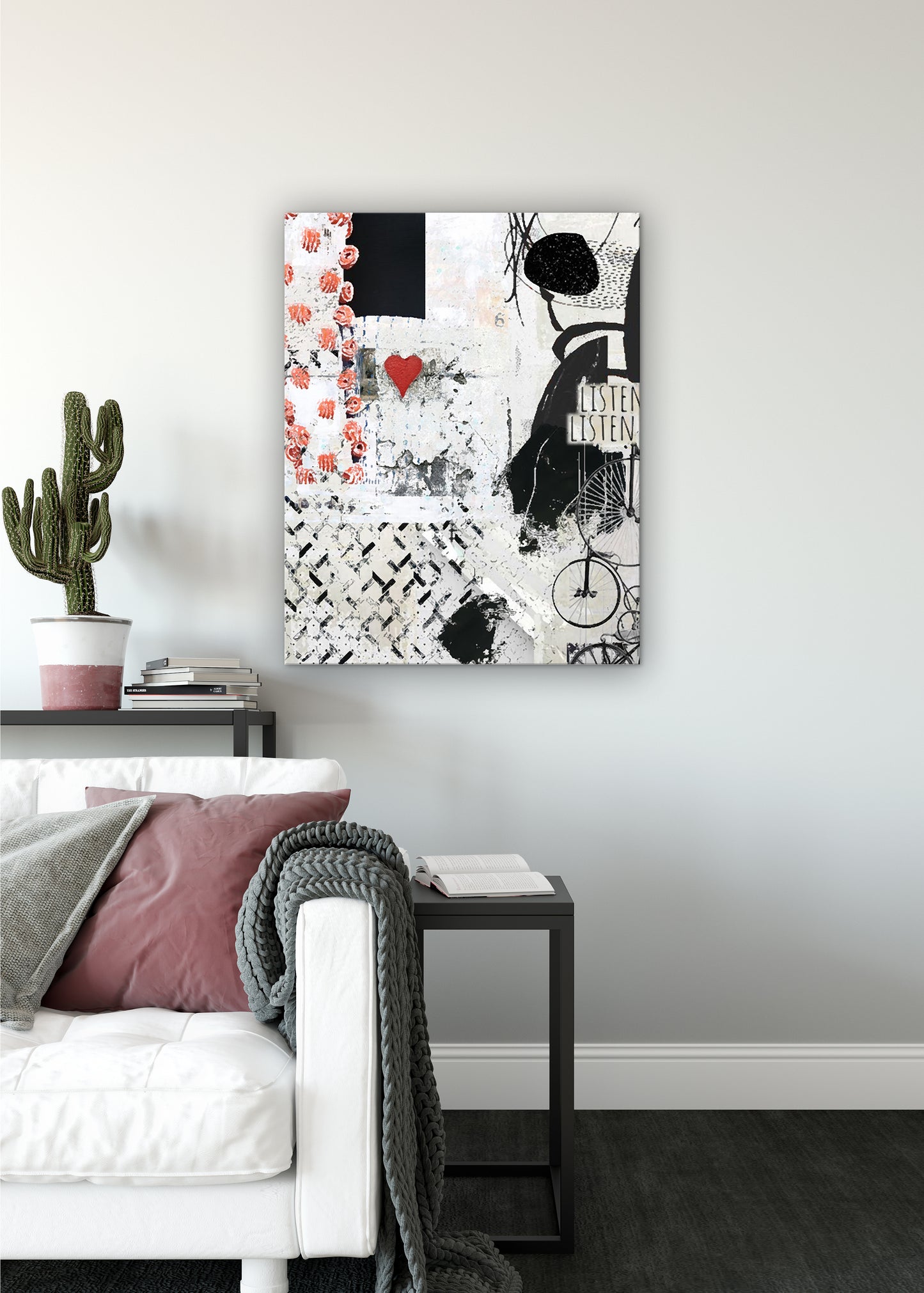 Listen Abstract Art by Sheree Burlington
