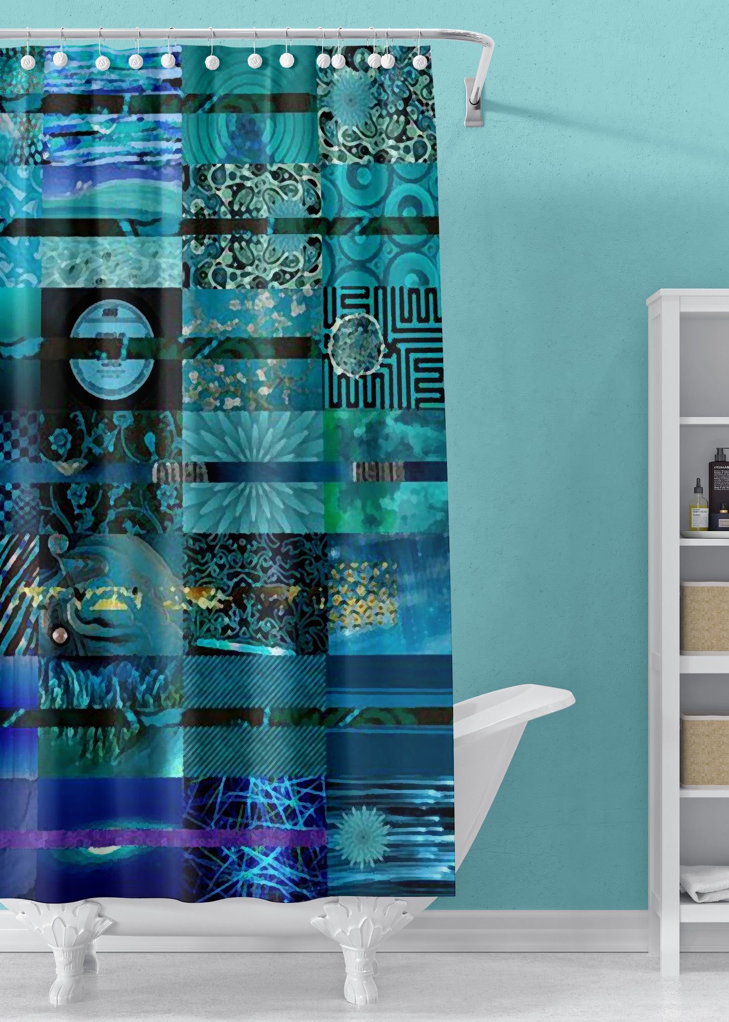 Midnight Designer Shower Curtain