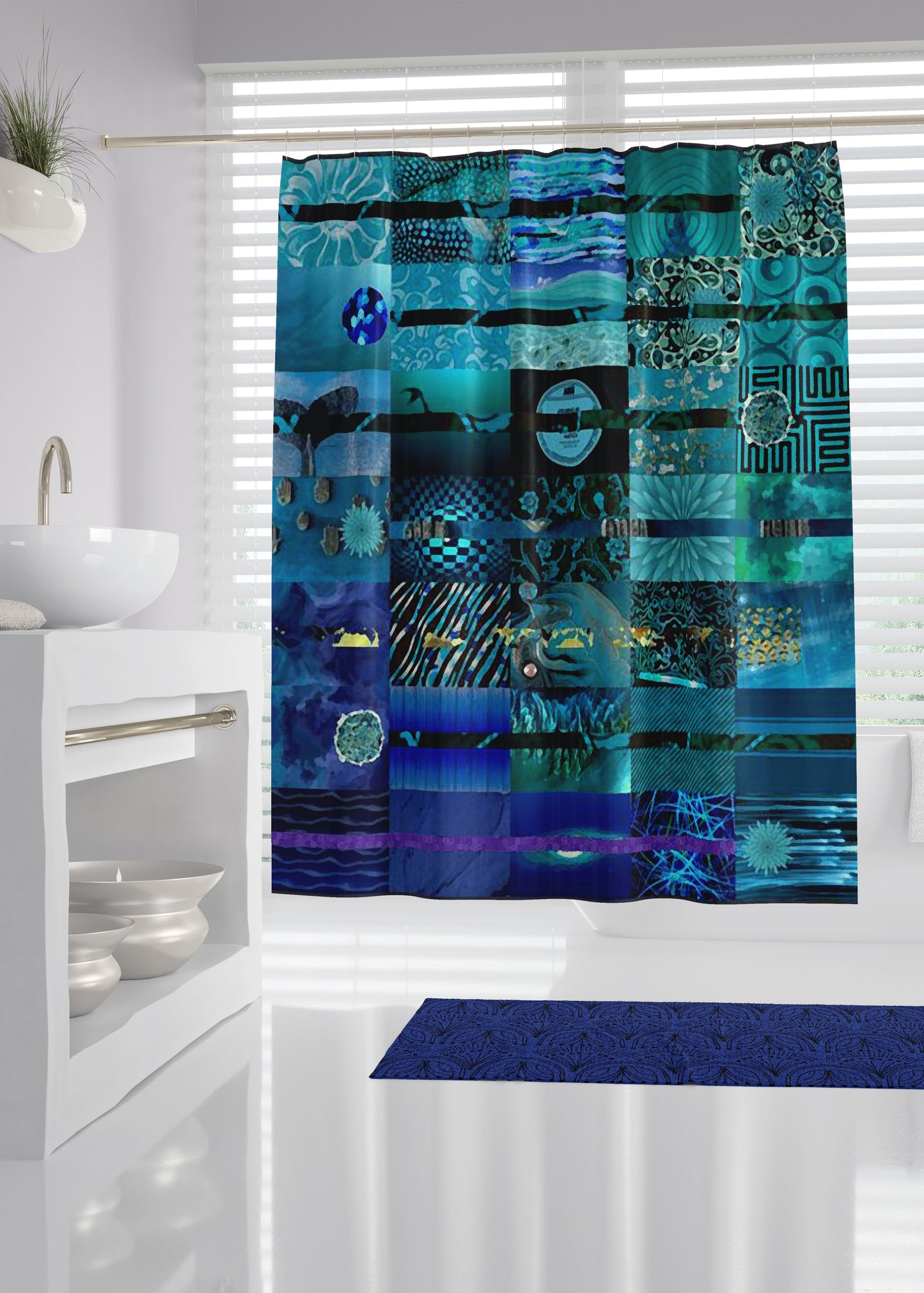Midnight Designer Shower Curtain