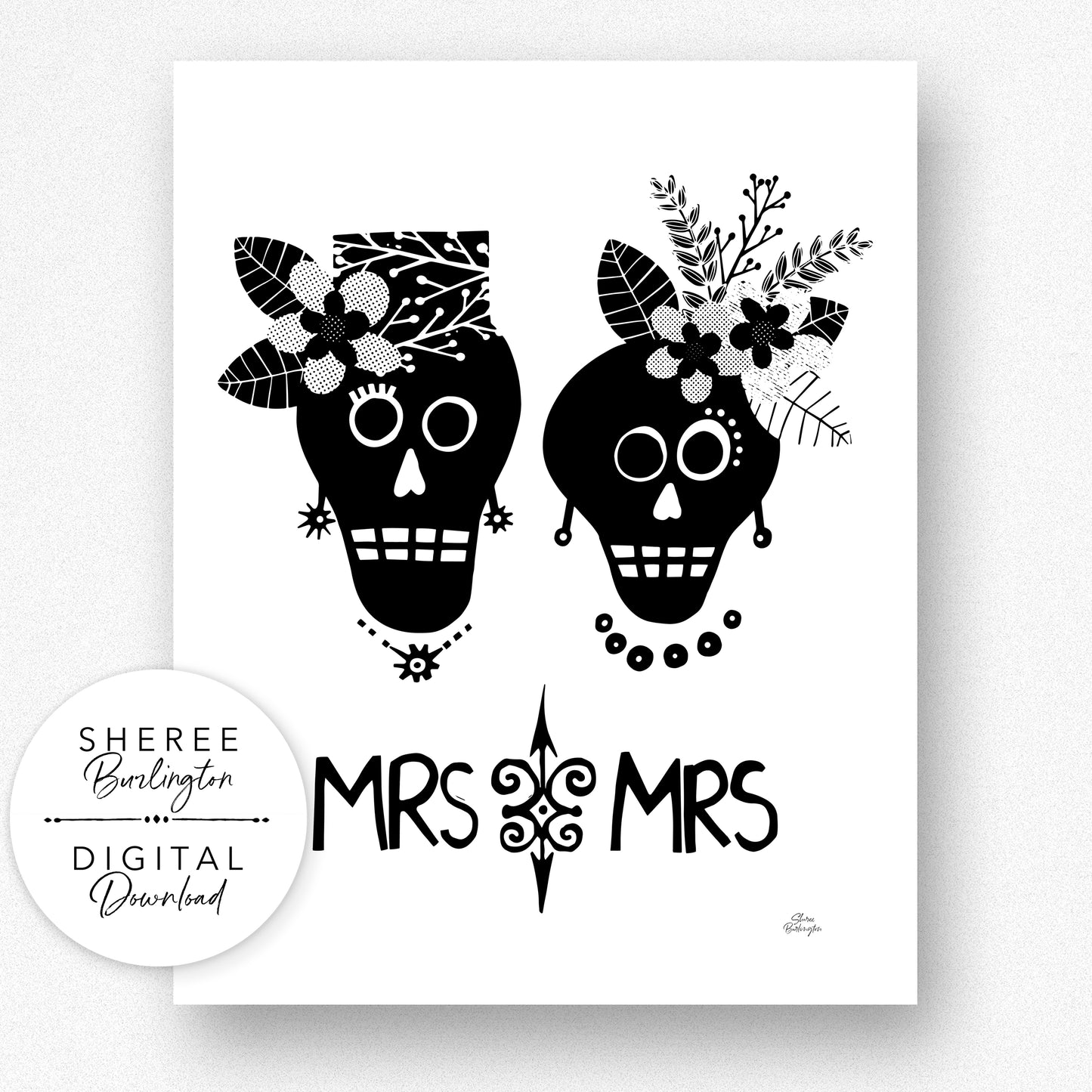 Printable Mrs and Mrs Wall Art