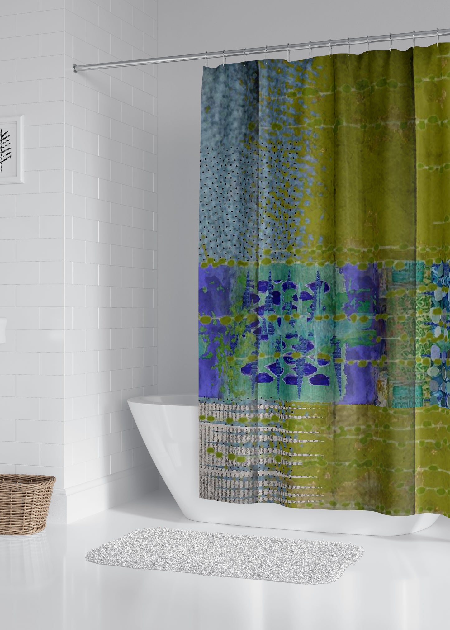 Olive Designer Shower Curtain