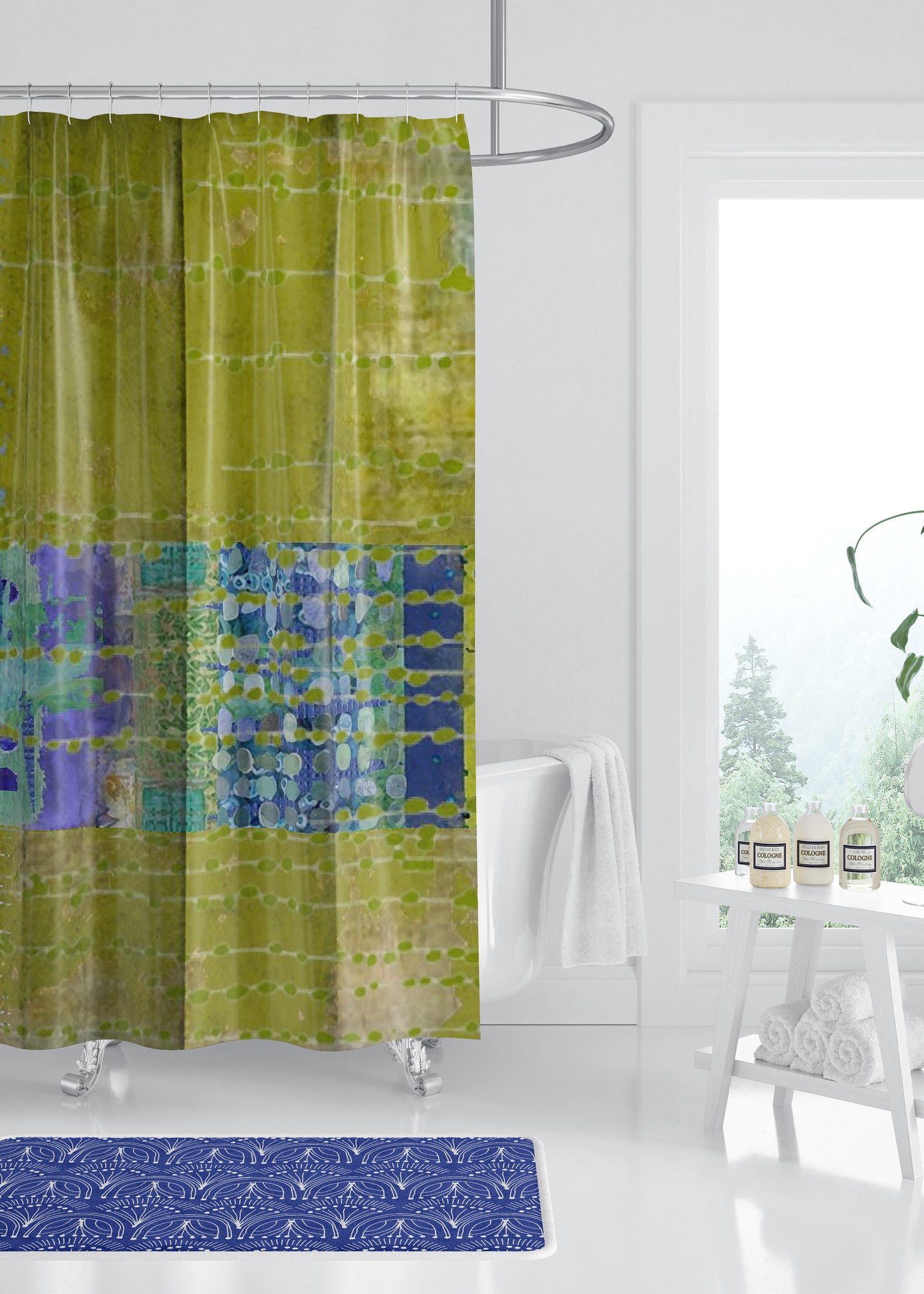 Olive Designer Shower Curtain