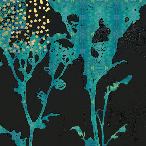 Teal Wildflower Makeup Bag Art by Sheree Burlington