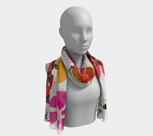 Cut Flowers Abstract Art - Long Scarf
