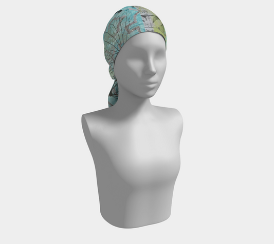 Teal Hydrangea Long Scarf