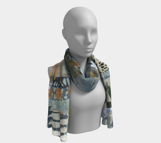 Autumn Paths Botanical Collage - Long Scarf