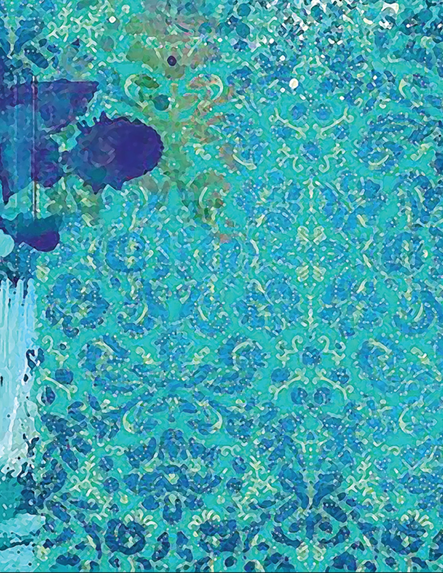 Abstract artwork in green and blue 