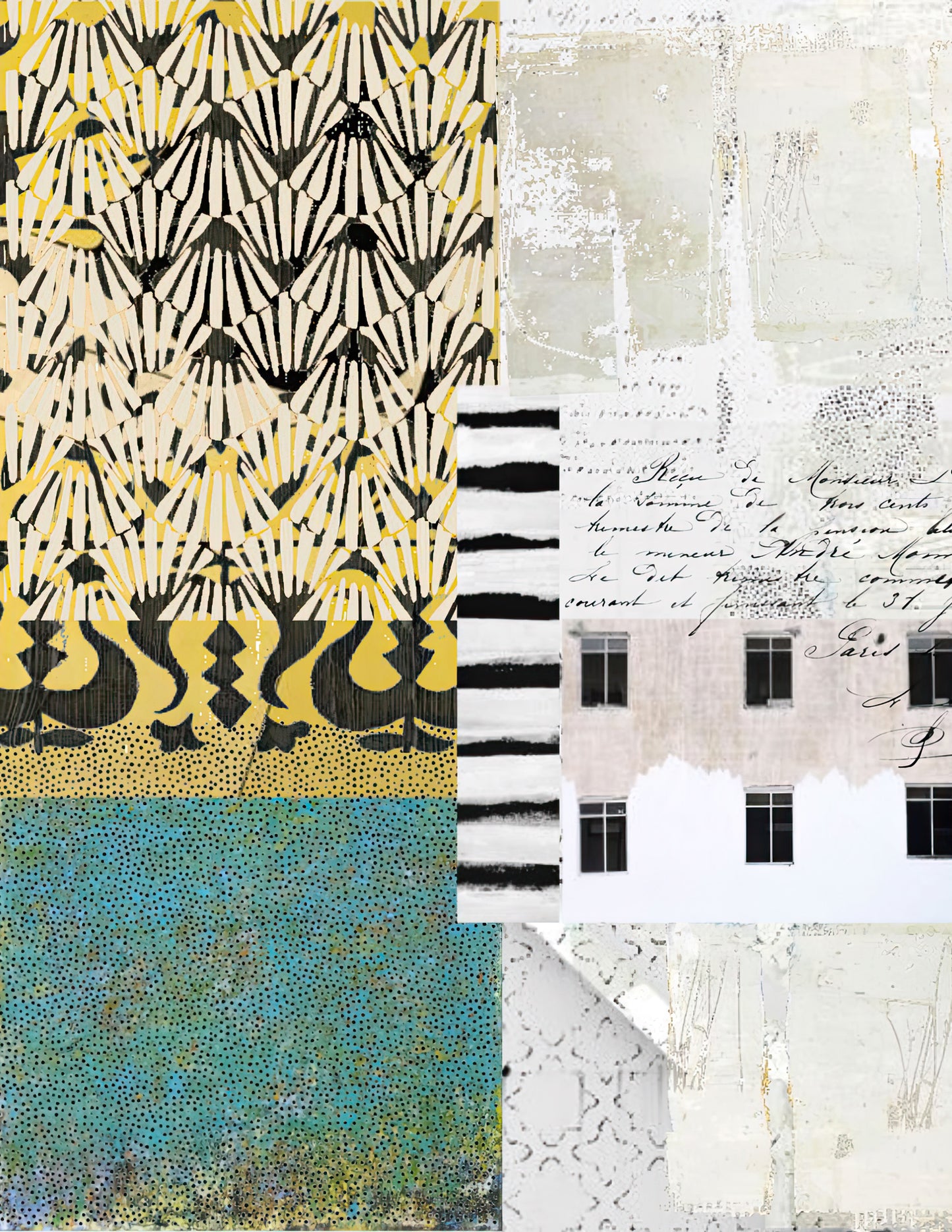 Sketchbook Vase Cool Textures Collage Papers - 12 Page Printable Download 017