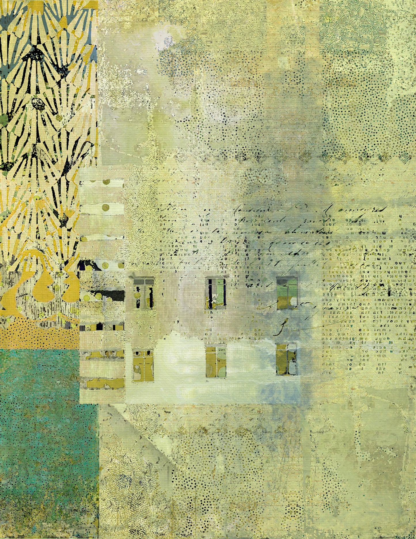 Softly Sage Cool Collage Papers - 12 Page Printable Download 025