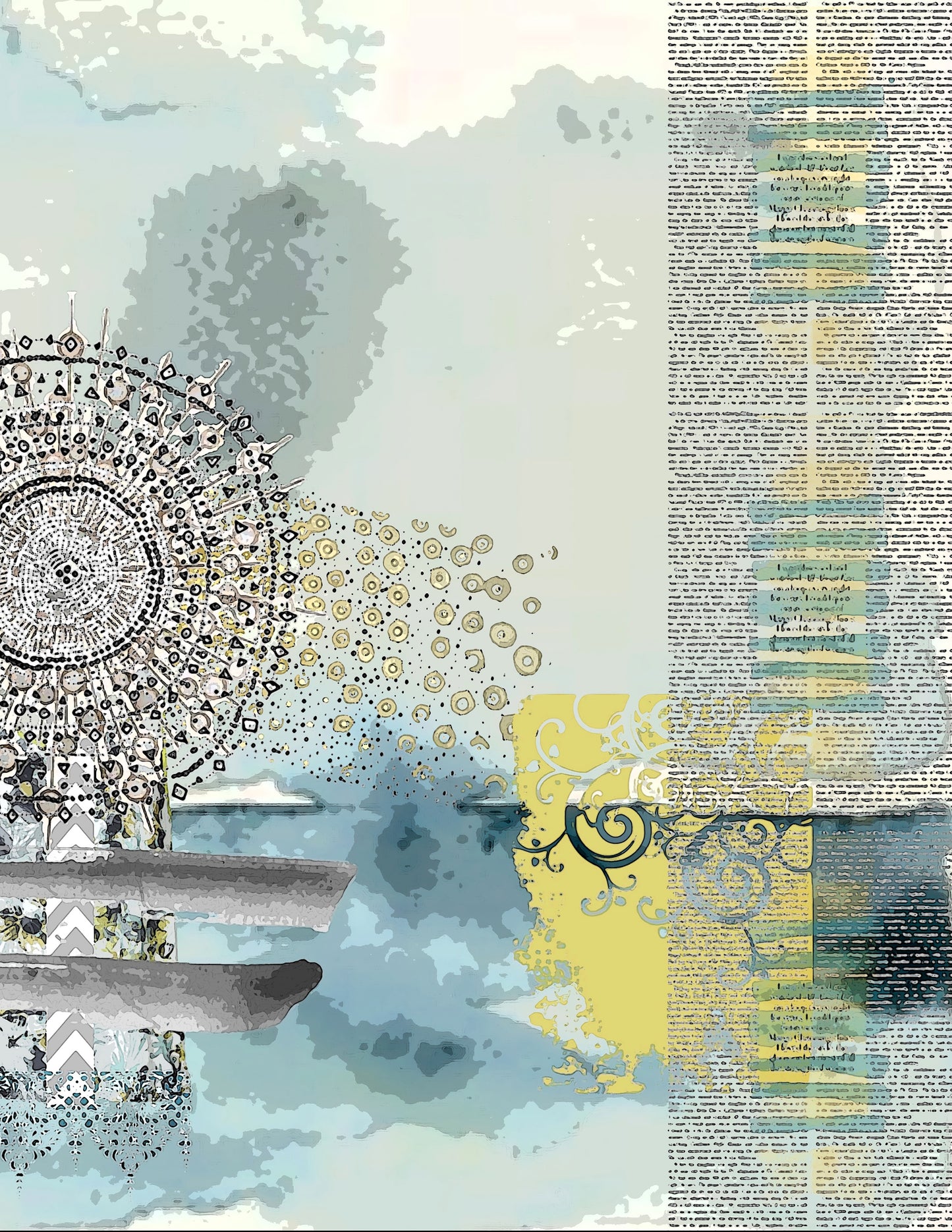 Teal Whisper Nature Butterfly Collage Papers - 12 Page Printable Download