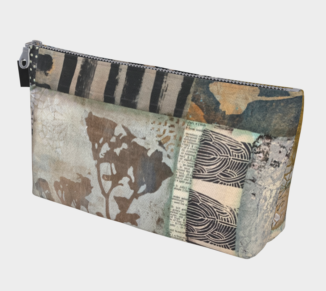 Autumn Field Botanical Collage - Lined Makeup Bag