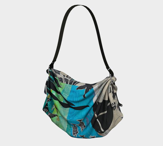 Colorful bag with a pattern on a white background