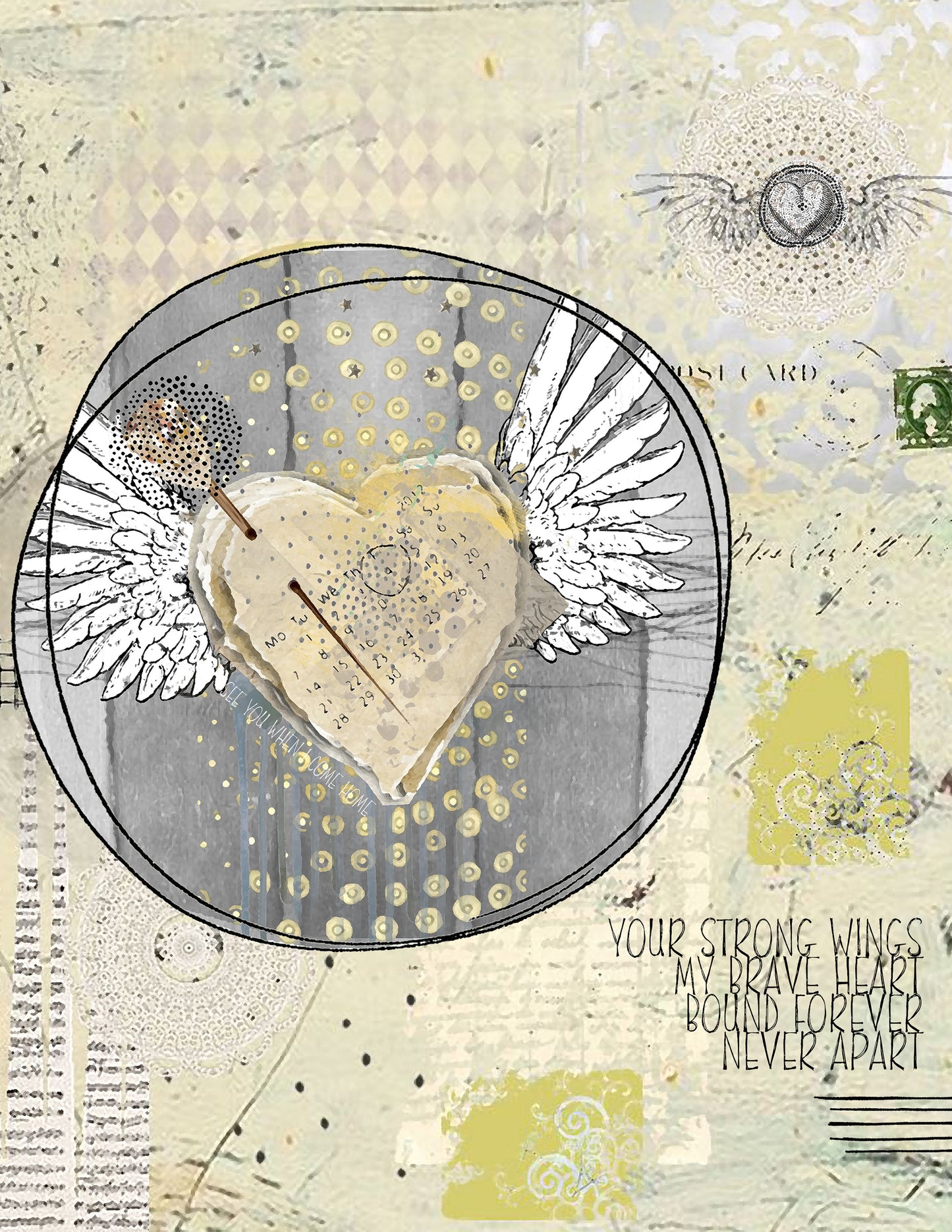 Angels Among Us Neutral Memorial Collage Papers - 12 Page Printable Download 028