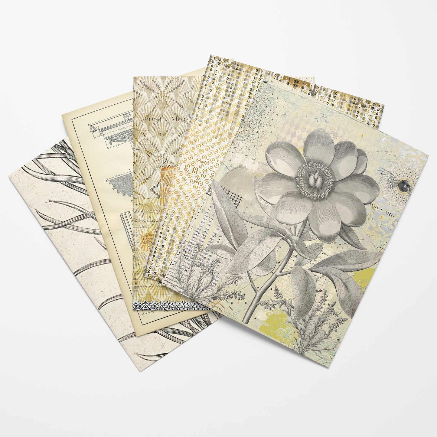 Beige is Beautiful  Collage Papers - 12 Page Printable Download 030