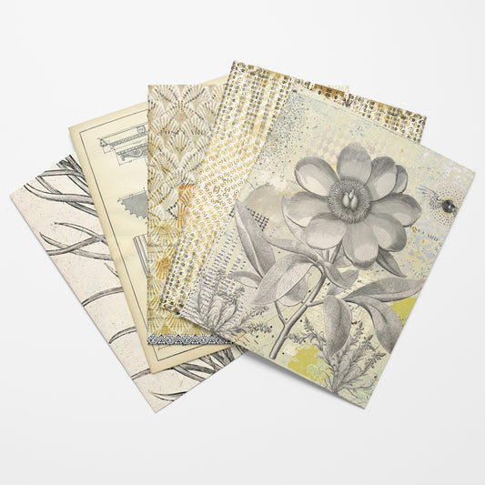 Beige is Beautiful  Collage Papers - 12 Page Printable Download 030