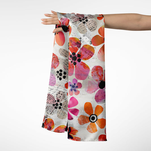 Cut Flowers - Abstract Floral Art Long Scarf