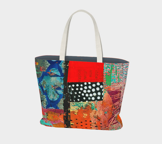 Firebrand Abstract Art - Large Lined Tote Bag
