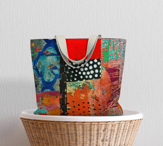 Firebrand Abstract Art - Large Lined Tote Bag