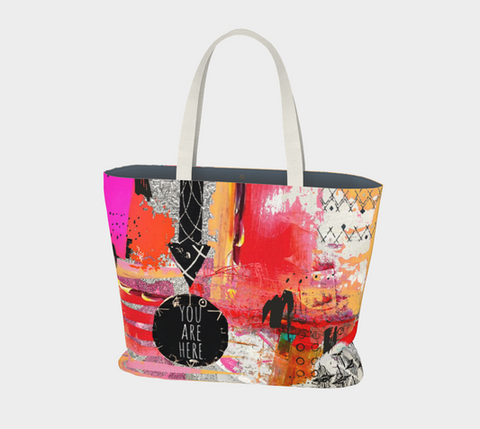 Here Abstract Art - Large Lined Tote Bag
